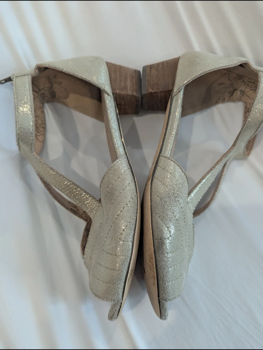 Joyfolie Sparkle T-Strap Dress Sandals - Silver